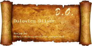Dulovics Olivér névjegykártya